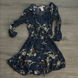American Rag Navy Floral Button-Down Dress